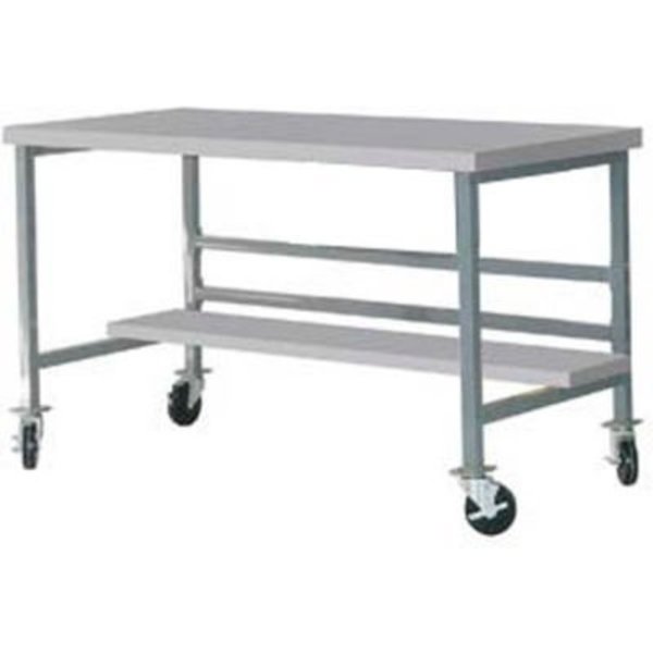 Built Rite Br Built-Rite Mobile Workbench w/ Laminate Square Edge Top, 72"W x 36"D, Gray DSM3663465-GY